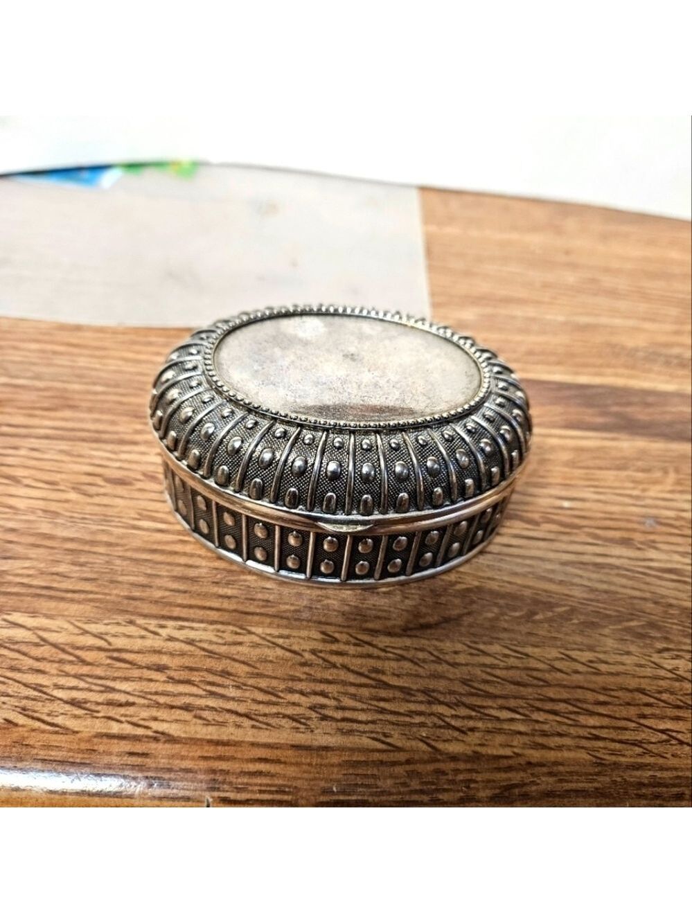 Vintage Elegance Silver Silver-plated Trinket Box